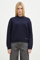 A.P.C. sweter wełniany Pull Esther okrągły granatowy WVBDK.F23373.IAK