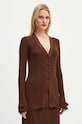 AERON kardigan bawełniany bawełna brązowy PFPU256515