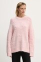 MUNTHE sweter wełniany TACCU różowy 243160724373
