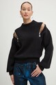 Vlněný svetr HUGO kulatý černá 50522539