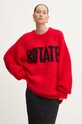 Rotate sweter wełniany okrągły czerwony 1137491292