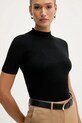 Sisley sweter z dodatkiem wełny czarny 11BAM105P