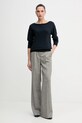 Sisley sweter wełniany 11BAM1A48 granatowy AW25