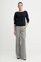 Μάλλινο πουλόβερ Sisley 11BAM1A48 σκούρο μπλε AW25