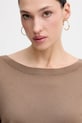 Sisley sweter wełniany brązowy 11BAM1A48