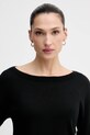Sisley sweter wełniany czarny 11BAM1A48