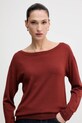 Sisley sweter wełniany pomarańczowy 11BAM1A48