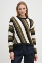 Sisley sweter z domieszką wełny zielony 106QL105O