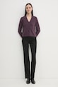 Vlněný svetr Sisley 1044M602A fialová AW24