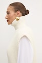 Жилетка с примесью шерсти Victoria Beckham бежевый 1424KJU005805A