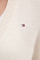Вовняний кардиган Tommy Hilfiger WW0WW43092 бежевий