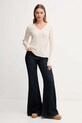 Tommy Hilfiger sweter wełniany WW0WW43505 beżowy AW25