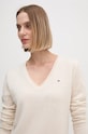 Vlněný svetr Tommy Hilfiger béžová WW0WW43505