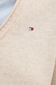 Μάλλινο πουλόβερ Tommy Hilfiger WW0WW43505 μπεζ