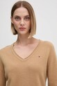 Μάλλινο πουλόβερ Tommy Hilfiger μπεζ WW0WW43505