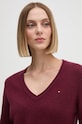 Tommy Hilfiger pulover de lana burgundia WW0WW43505