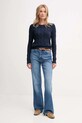 Vlnený sveter Tommy Hilfiger WW0WW43586 tmavomodrá AW25