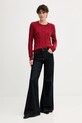 Tommy Hilfiger sweter wełniany WW0WW43586 bordowy AW25