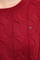 Tommy Hilfiger sweter wełniany WW0WW43586 bordowy