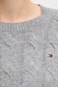 Tommy Hilfiger sweter wełniany WW0WW43586 szary