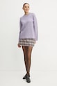 Вовняний светр MICHAEL Michael Kors MF460YPF2G фіолетовий AW24