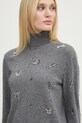 Шерстяной свитер MSGM серый 3742MDM212.247786