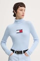 Tommy Jeans pulover din amestec de lana grosime medie albastru DW0DW18678