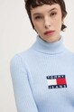 Pulover s dodatkom vune Tommy Jeans plava DW0DW18678