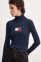 Tommy Jeans sweter z domieszką wełny granatowy DW0DW18678