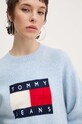 Svetr z vlněné směsi Tommy Jeans modrá DW0DW18681