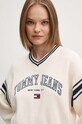 Tommy Jeans pulover de bumbac bej DW0DW18692