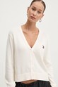 Бавовняний кардиган Tommy Jeans бежевий DW0DW19913