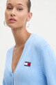 Tommy Jeans cardigan din bumbac albastru DW0DW19913