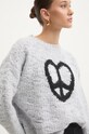 Свитер с примесью шерсти Moschino Jeans серый 0913.8705