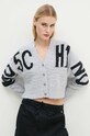 Moschino Jeans cardigan din amestec de lana cu modele gri 0912.8705