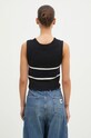 Îmbrăcăminte AMBUSH vestă din bumbac Destroyed Rib Round Neck BWHT003F24KNI0011031 negru