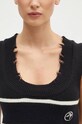 AMBUSH vestă din bumbac Destroyed Rib Round Neck negru BWHT003F24KNI0011031