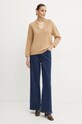 Simona Corsellini sweter wełniany A24CPMGG03 beżowy AW24