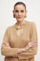 Simona Corsellini sweter wełniany beżowy A24CPMGG03