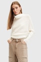AllSaints sweter z wełną RIDLEY LADDER z domieszką wełny biały W020KB