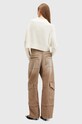 AllSaints pulover de lana RIDLEY LADDER alb W020KB