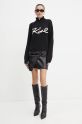 Karl Lagerfeld sweter wełniany 246W2000 czarny AW24