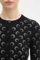 Marine Serre kardigan Moon Strass Knit Fitted Cardigan czarny WTK011A.RKNI0001