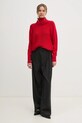 Sisley sweter z domieszką wełny 1276M2022 czerwony AW24