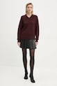 A.L.C. sweter kaszmirowy Calven 7SWPO01027 bordowy AW24