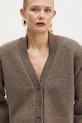 La Mania kardigan wełniany MARI brązowy LM.MARI