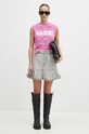GANNI gilet Cotton Rope Short Vest K2317 pink
