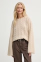 By Malene Birger pulover de lână CIERRA grosime medie bej Q72574004