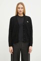 Maison Kitsuné kardigan wełniany Baby Fox Patch wełna czarny LW00507KT1006