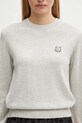 Maison Kitsuné sweter wełniany Bold Fox Head Patch szary MW00801KT1036